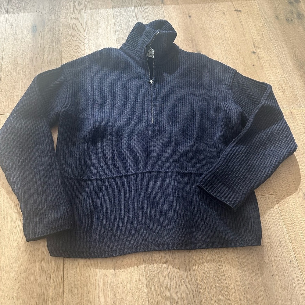 Acne Studios oversized Navy Blue Zip-Up Sweater